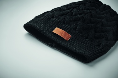 Logo trade advertising products picture of: Cable knit beanie in RPET