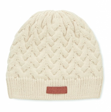 Logo trade promotional merchandise image of: Cable knit beanie in RPET