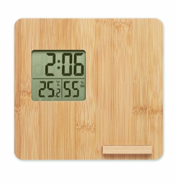 Logotrade promotional gift image of: Bamboo weather station 10W