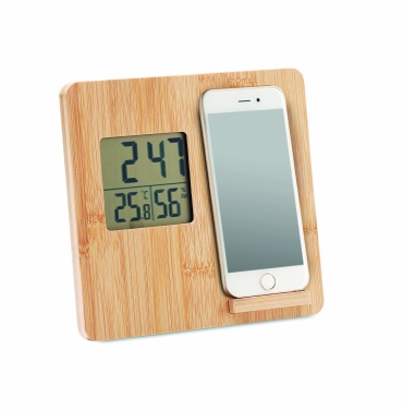 Logo trade promotional gifts image of: Bamboo weather station 10W