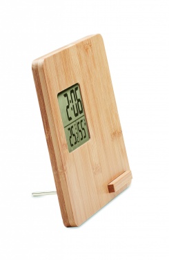 Logo trade promotional product photo of: Bamboo weather station 10W