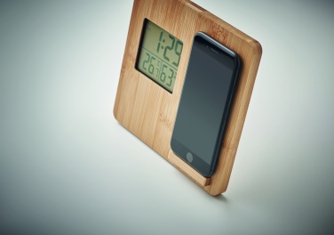 Logo trade advertising products picture of: Bamboo weather station 10W