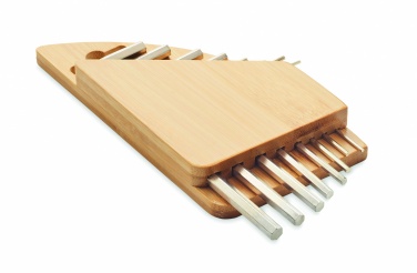 Logo trade promotional gifts image of: Hex key set in bamboo