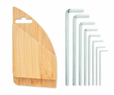 Logo trade promotional gift photo of: Hex key set in bamboo