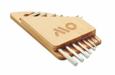 Logo trade promotional gifts image of: Hex key set in bamboo