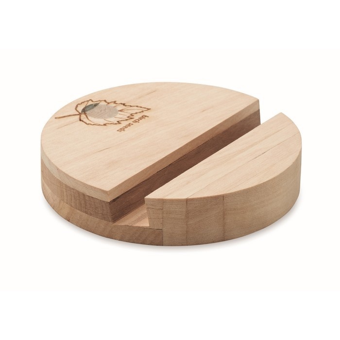 Logo trade promotional giveaway photo of: Birch Wood phone stand