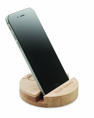 Logo trade corporate gifts image of: Birch Wood phone stand