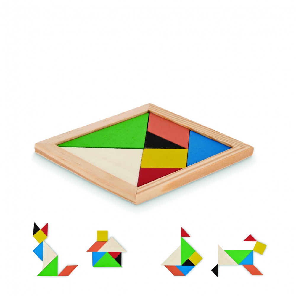 Logo trade advertising products picture of: Tangram puzzle in wood