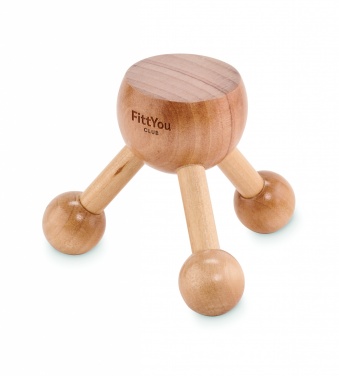 Logo trade business gifts image of: Hand held massager in wood