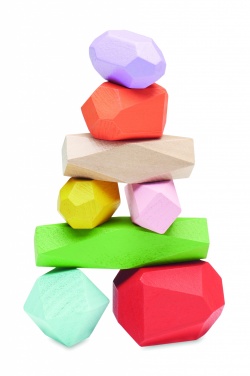 Logotrade promotional product picture of: 8 stacking wood rocks in pouch