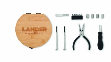 Logo trade promotional product photo of: 15 piece tool set bamboo case