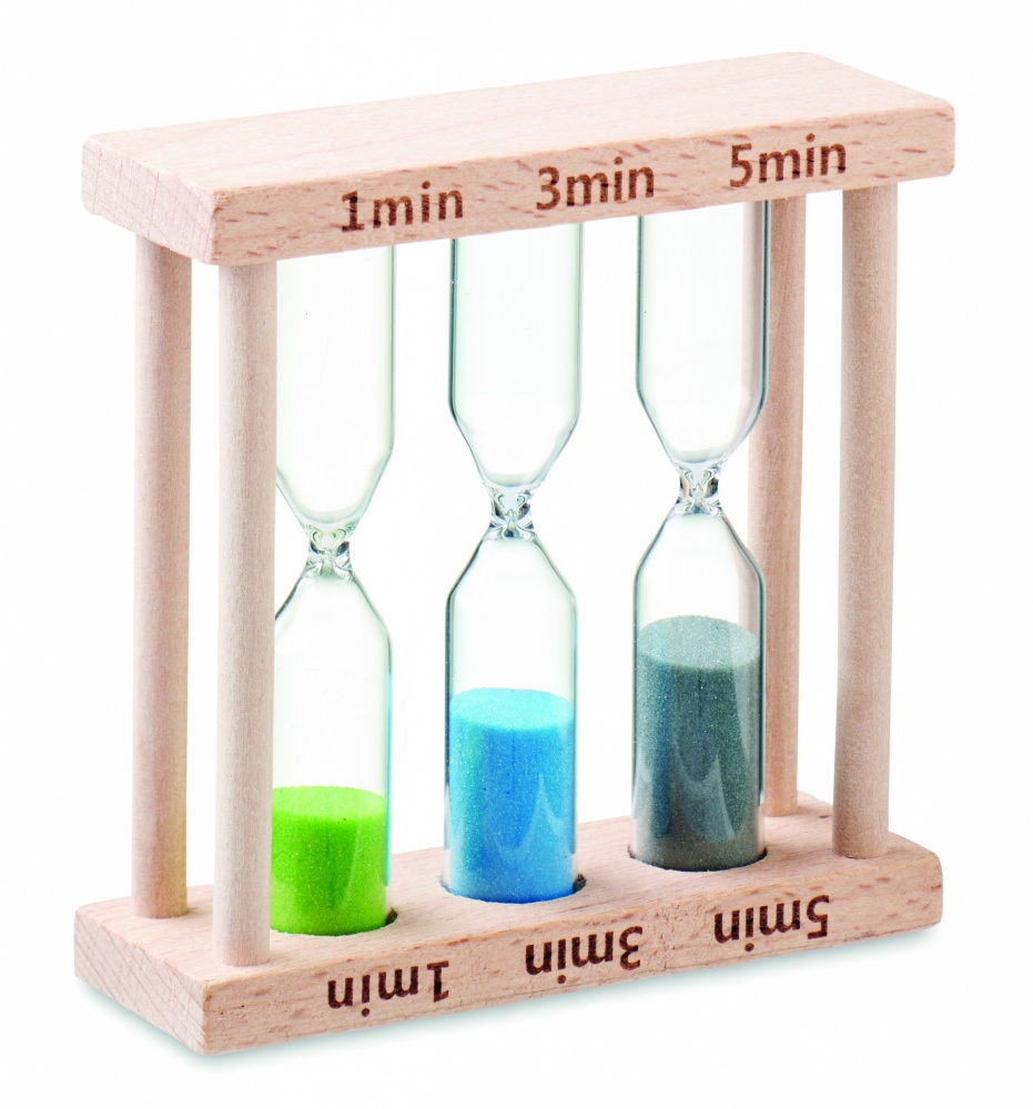 Logotrade business gifts photo of: Set of 3 wooden sand timer