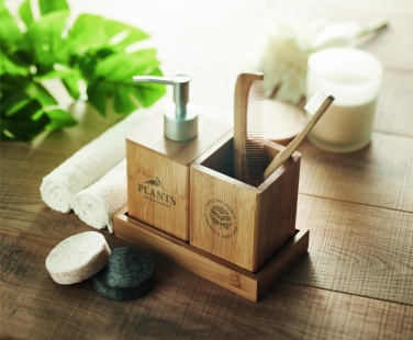 Logo trade promotional gift photo of: 3 piece bath set in bamboo