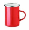 Metal mug with enamel layer, Red