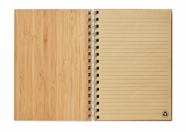 Logo trade promotional giveaways image of: A5 ring bound Bamboo notebook