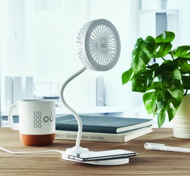 Logotrade advertising product picture of: Desktop charger fan with light