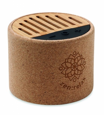 Logotrade advertising product picture of: Round cork wireless speaker