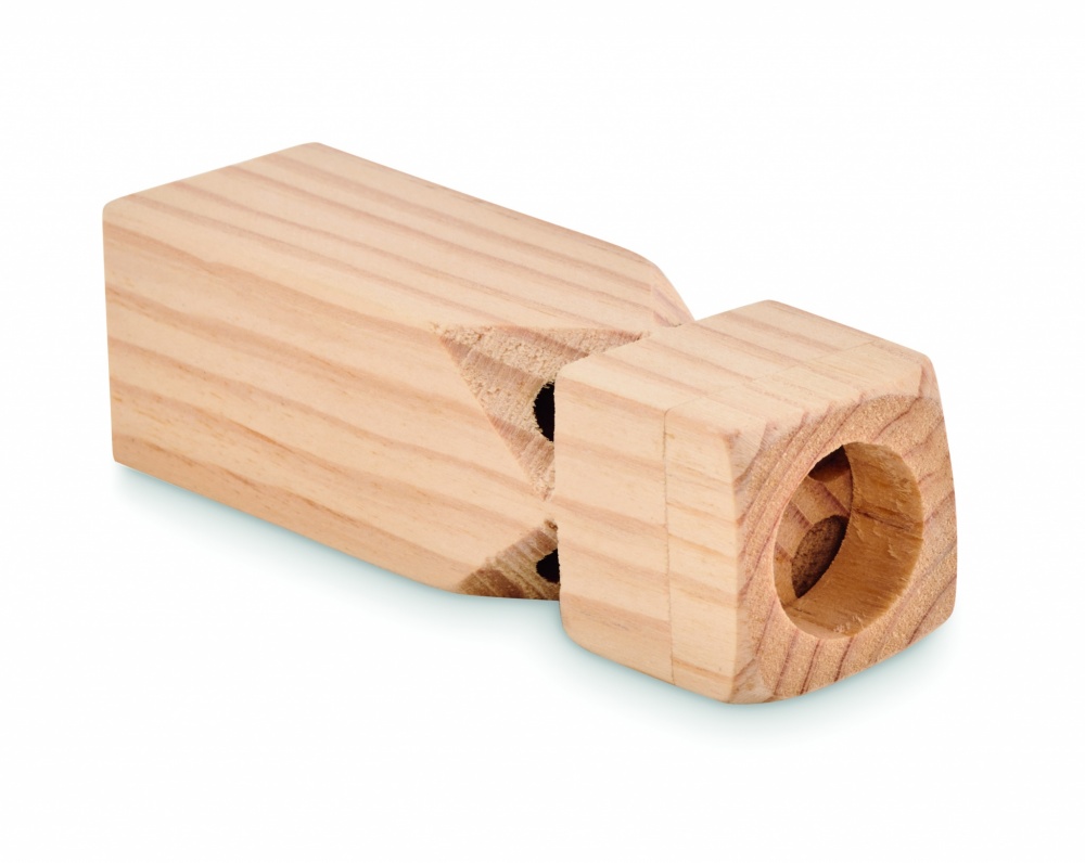 Logo trade promotional giveaways image of: Wooden train whistle