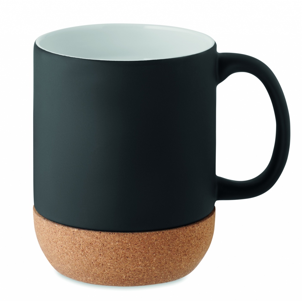 Logo trade promotional giveaway photo of: Matt ceramic cork mug 300 ml