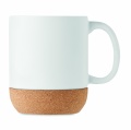 Matt ceramic cork mug 300 ml, White