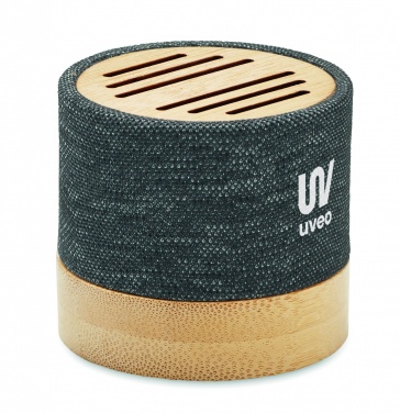 Logo trade promotional gift photo of: Bamboo RPET wireless speaker