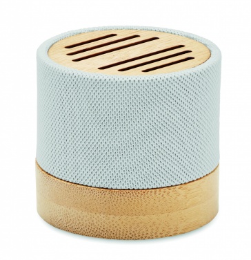 Logo trade promotional merchandise picture of: Bamboo RPET wireless speaker