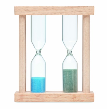 Logo trade promotional items image of: Set of 2 wooden sand timers