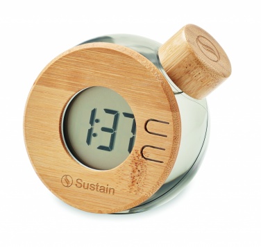 Logo trade promotional merchandise image of: Water powered bamboo LCD clock