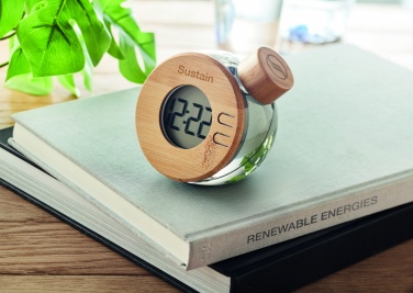 Logotrade business gift image of: Water powered bamboo LCD clock