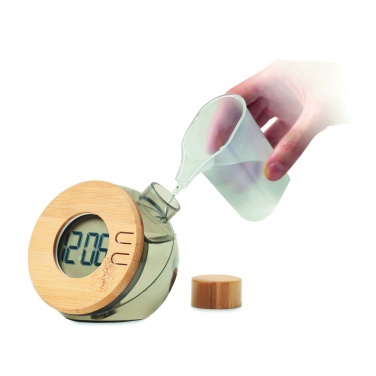 Logotrade advertising products photo of: Water powered bamboo LCD clock