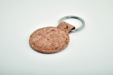 Logo trade promotional giveaway photo of: Round cork key ring Mikkeli