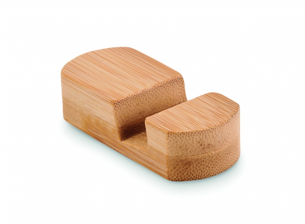 Logo trade promotional merchandise picture of: Mini bamboo phone stand