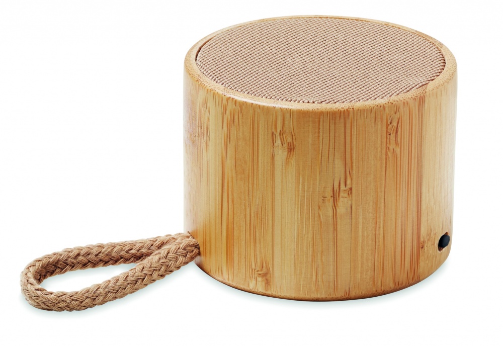 Logotrade promotional merchandise photo of: Round bamboo wireless speaker