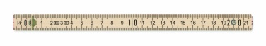 Logo trade promotional giveaway photo of: Carpenter ruler in wood 2m