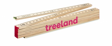 Logo trade promotional giveaway photo of: Carpenter ruler in wood 2m