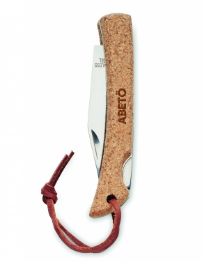 Logo trade promotional gifts picture of: Foldable knife with cork