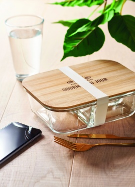 Logotrade promotional giveaway image of: Glass lunch box with bamboo lid