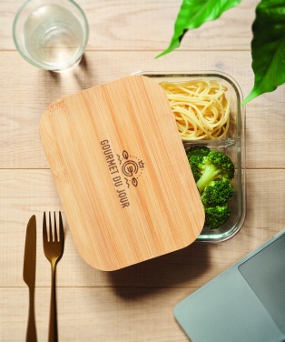 Logo trade promotional merchandise image of: Glass lunch box with bamboo lid