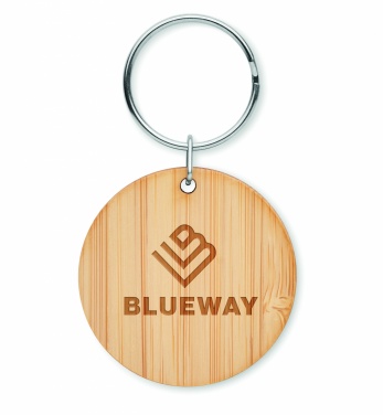 Logotrade corporate gifts photo of: Round bamboo key ring Pieksämäki