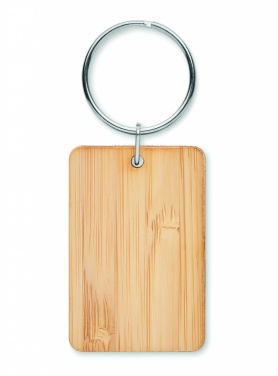 Logotrade promotional giveaway picture of: Rectangular bamboo key ring Riihimäki