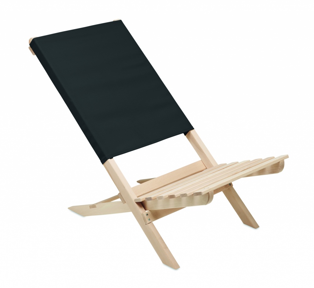 Logo trade advertising products image of: Foldable wooden beach chair