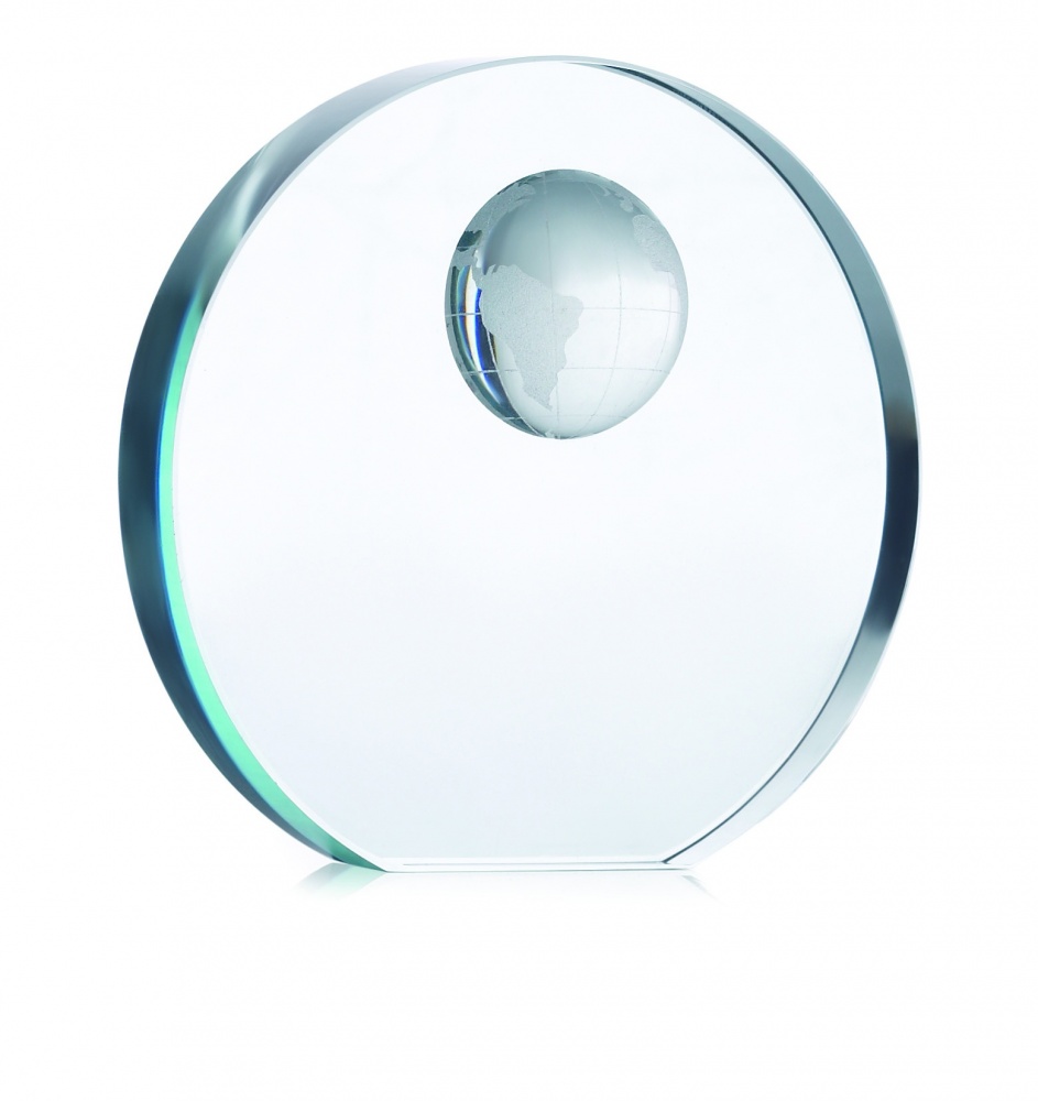 Logo trade promotional gifts picture of: Globe glass trophy