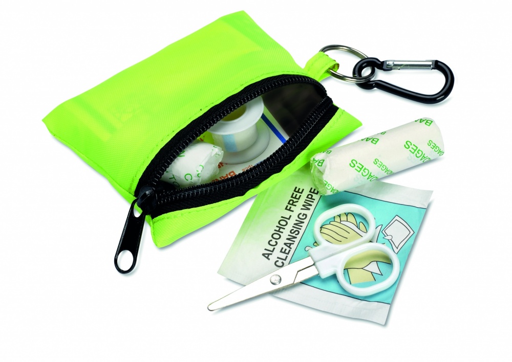 Logo trade promotional gifts picture of: First aid kit w/ carabiner