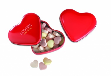 Logotrade advertising product image of: Heart tin box with candies