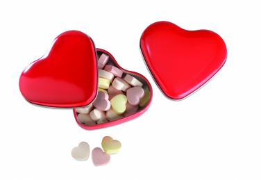 Logotrade promotional merchandise image of: Heart tin box with candies