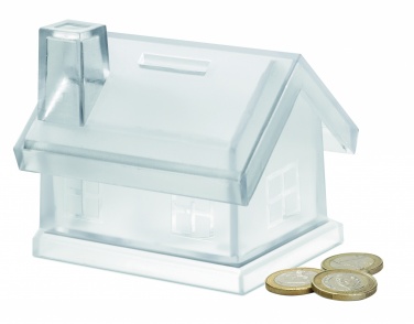 Logo trade advertising products picture of: Plastic house coin bank