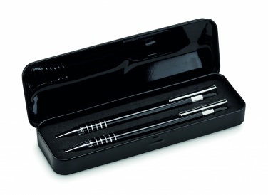 Logo trade promotional merchandise image of: Ball pen set in metal box