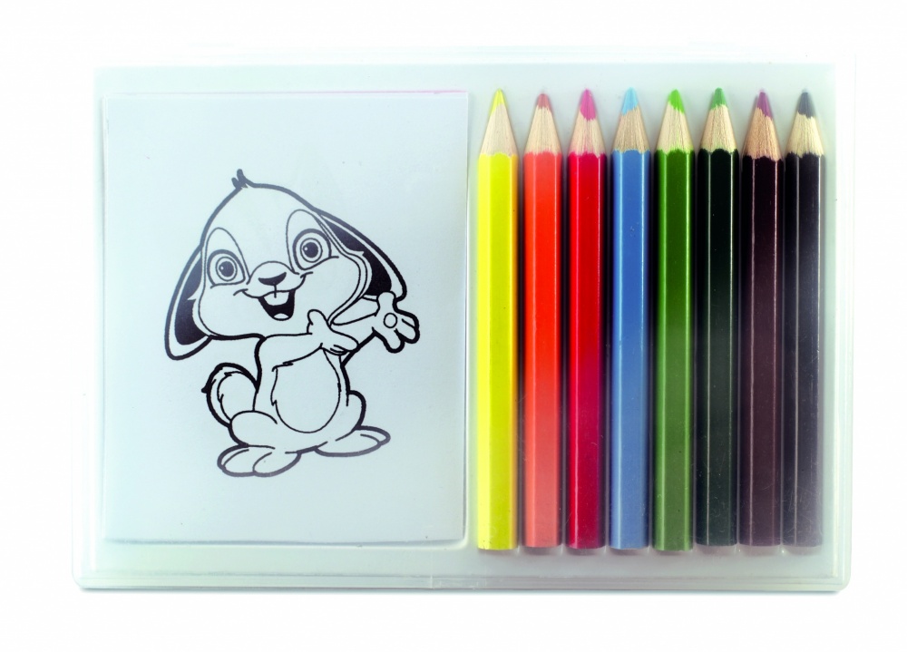 Logo trade promotional giveaways image of: Wooden pencil colouring set