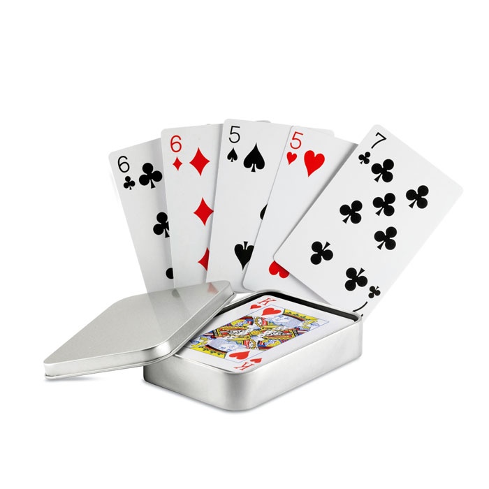 Logo trade promotional products image of: Playing cards in tin box