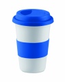 Ceramic mug w/ lid and sleeve, Blue